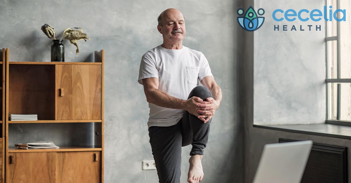 man doing yoga