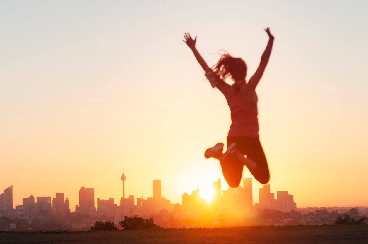 woman celebrating