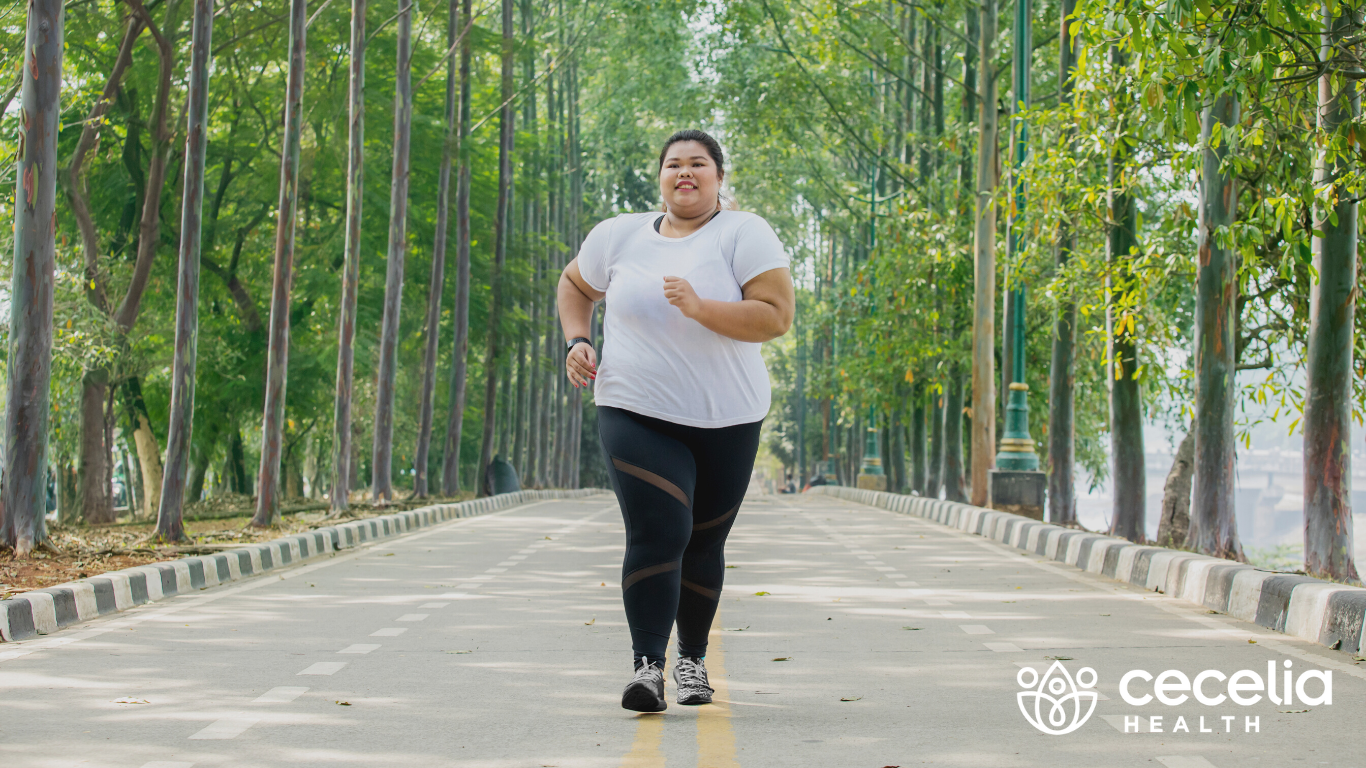 woman running on road equitable weight management blog
