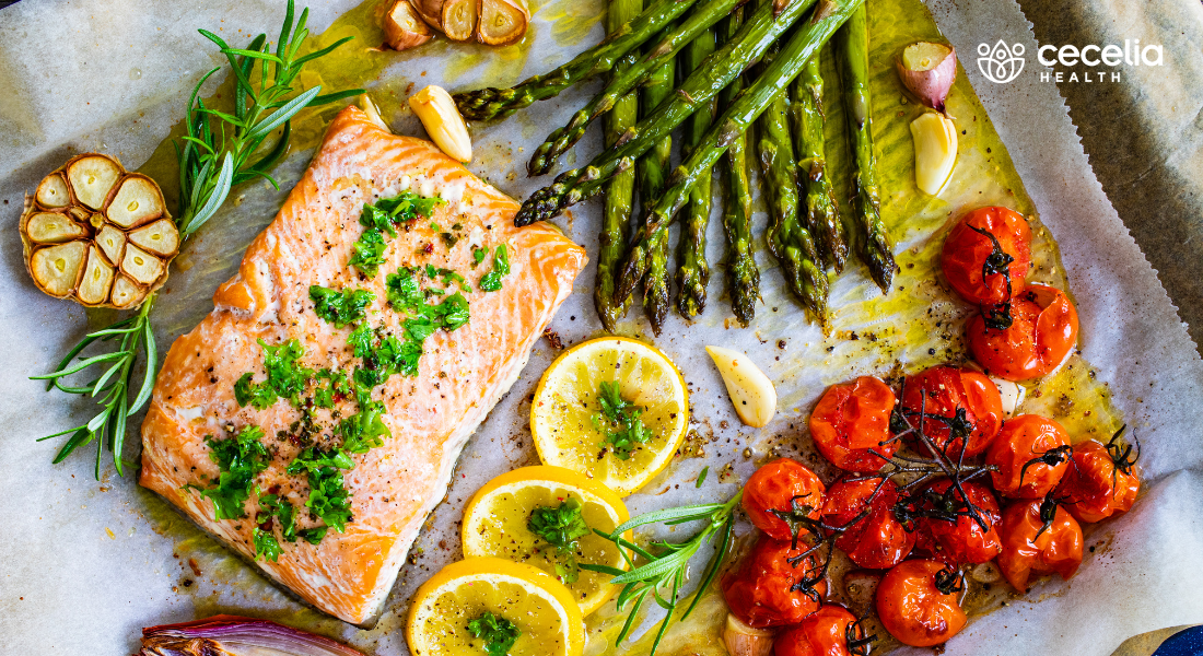 sheet pan dinner salmon vegetables