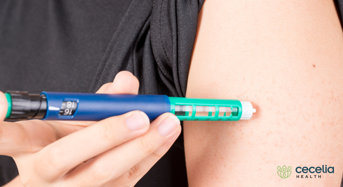 person using insulin smart pen