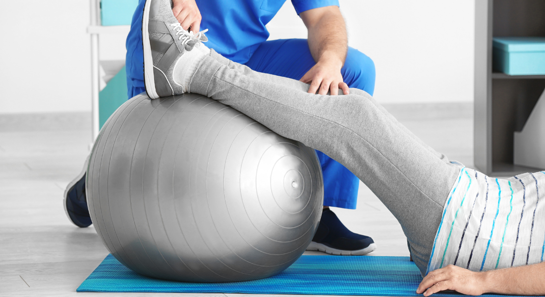 person getting physical therapy knee treatment