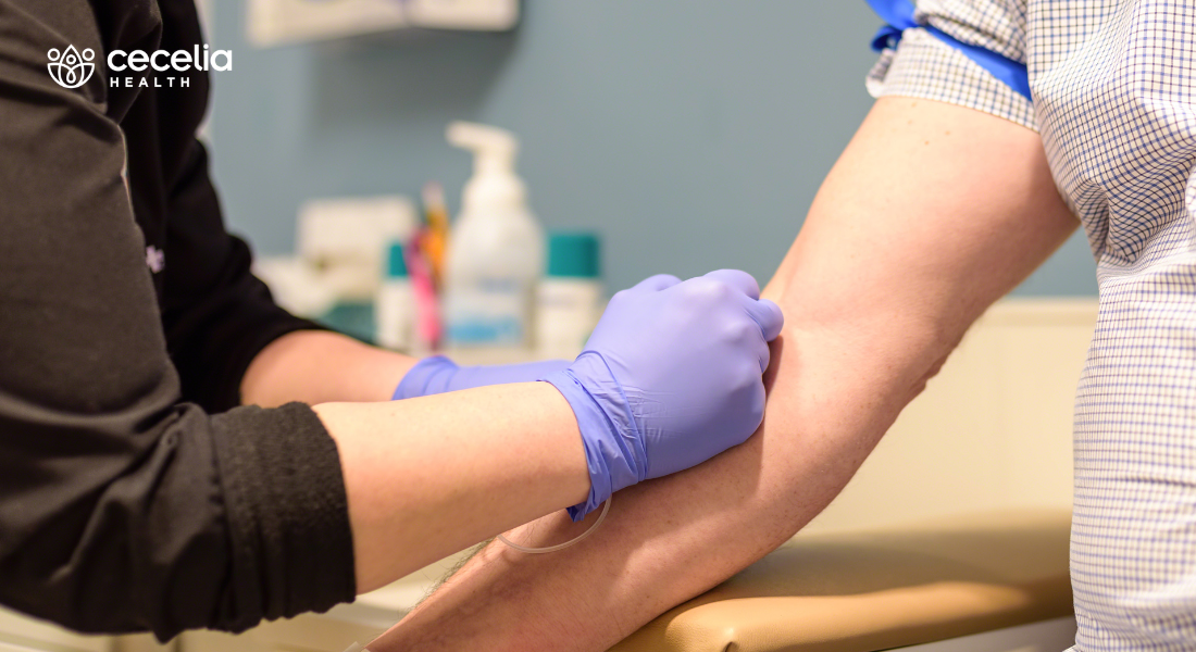 person getting blood drawn at doctors office