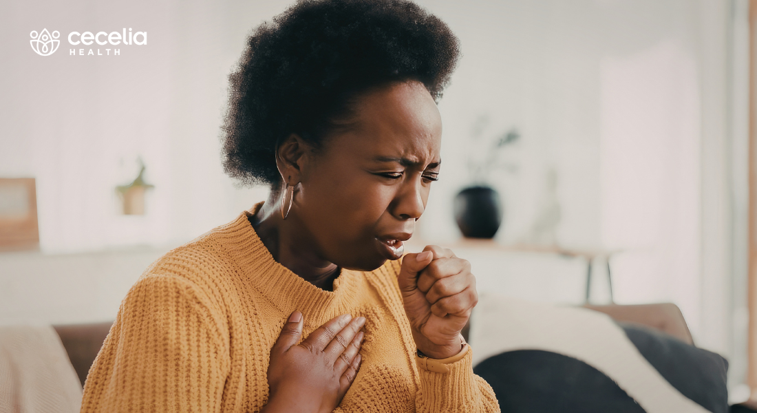 woman coughing