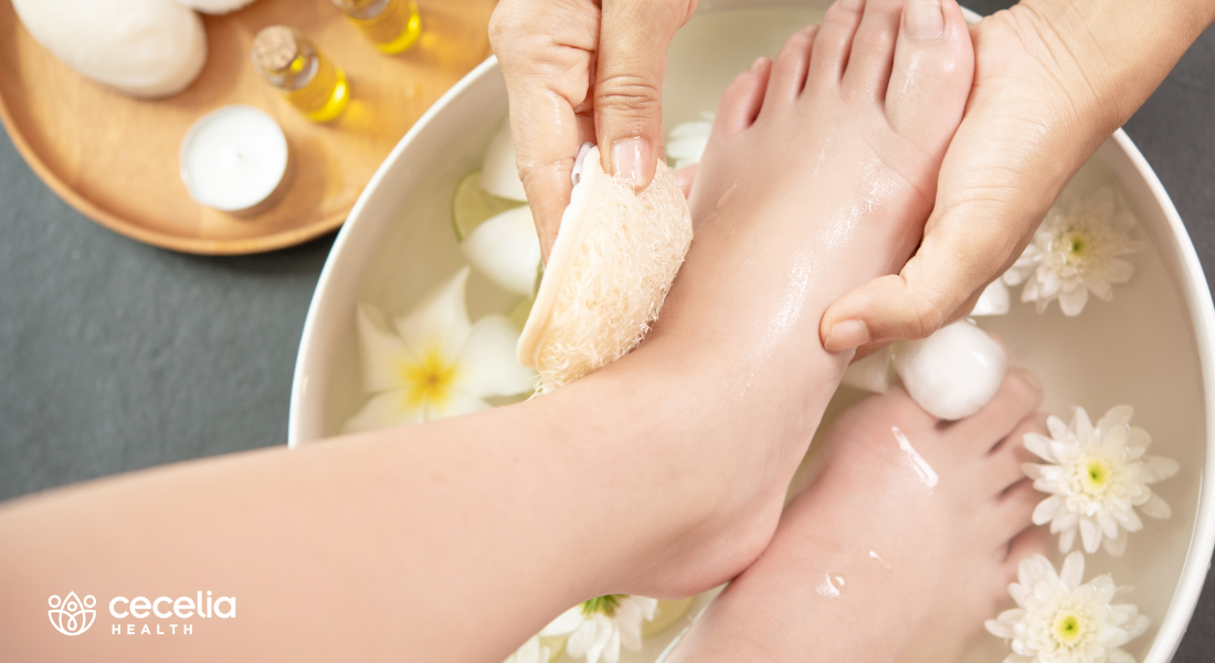 person getting a pedicure